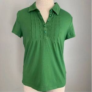 Talbots Pullover Short Sleeve Shirt Pintuck Detail Size PM